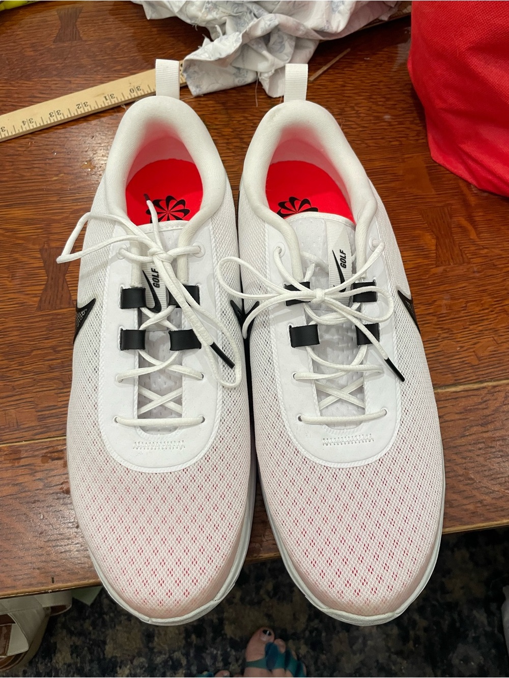 Nike Golf Infinity Ace Next Nature White and Black Athletic Golf Shoes